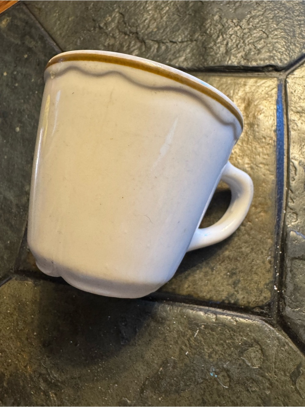 VTG Best China Homer Laughlin USA Restaurant ware Cream Ceramic Mug Brown Rim